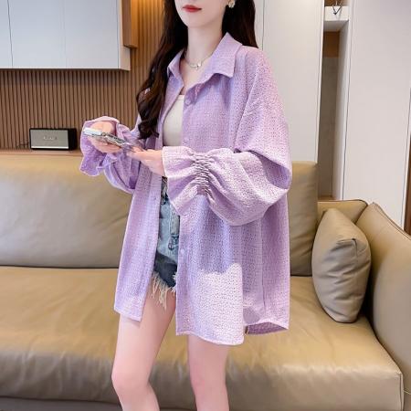 BY12671# 夏季镂空设计感大码胖mm外套防晒衣女 服裝批發女裝批發服飾貨源