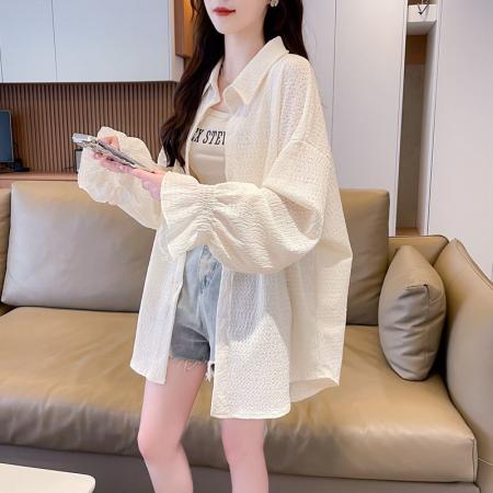 BY12671# 夏季镂空设计感大码胖mm外套防晒衣女 服裝批發女裝批發服飾貨源