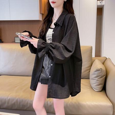 BY12671# 夏季镂空设计感大码胖mm外套防晒衣女 服裝批發女裝批發服飾貨源