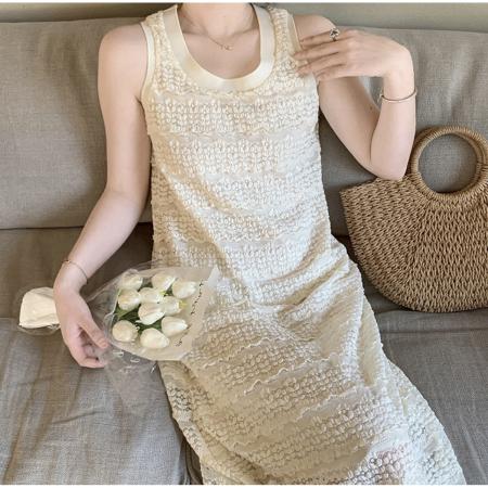 BY12687# 原版蕾丝面料有内里法女夏季新款茶歇气质显瘦高级感蕾 服裝批發女裝批發服飾貨源