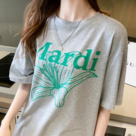 BY12713# 设计感小众短袖t恤chi港风女年夏季新款宽松中长款百搭纯棉半袖 服裝批發女裝批發服飾貨源