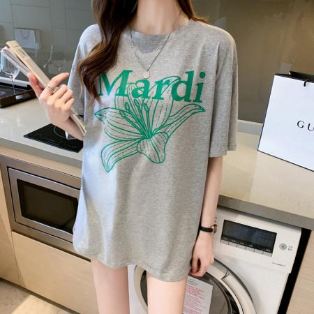 BY12713# 设计感小众短袖t恤chi港风女年夏季新款宽松中长款百搭纯棉半袖 服裝批發女裝批發服飾貨源