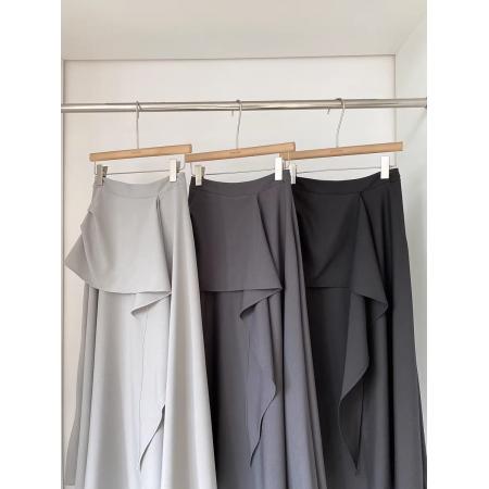 夏季新款法式百搭不规则高级感气质半身裙休闲时尚中长裙女 服裝批發女裝批發服飾貨源