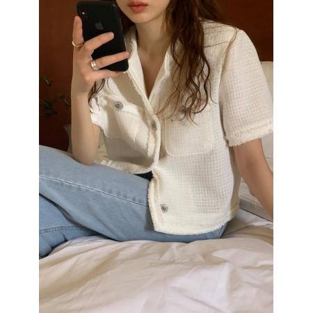 BY12736# 韩国chic粗纺短款开衫外套 服裝批發女裝批發服飾貨源