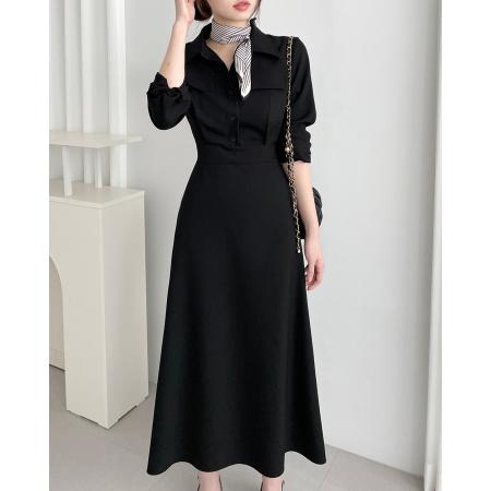 韩国chic气质精致收腰显瘦连衣裙 服裝批發女裝批發服飾貨源