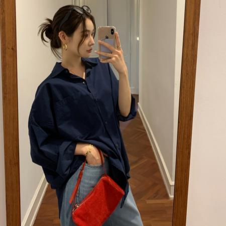 韩国chic法式休闲宽松百搭衬衣 服裝批發女裝批發服飾貨源