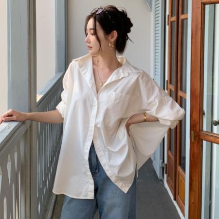 韩国chic法式休闲宽松百搭衬衣 服裝批發女裝批發服飾貨源