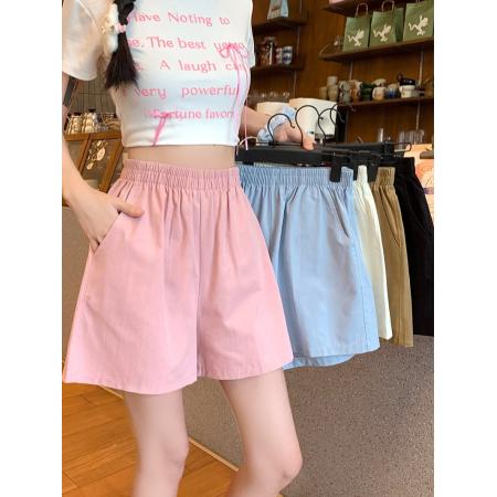 水洗全棉工装短裤女夏季小个子休闲裤阔腿裤 服裝批發女裝批發服飾貨源