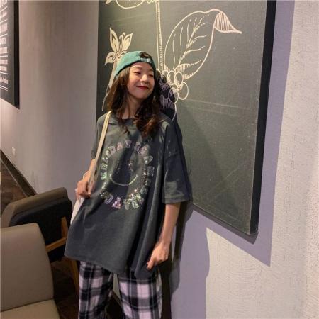 纯棉欧洲站重工卡通烫钻宽松短袖t恤女ins潮新款夏季韩版上衣服 服裝批發女裝批發服飾貨源