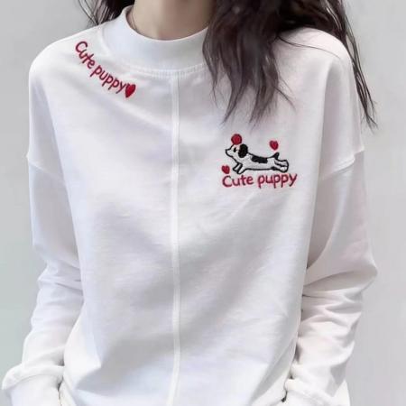 BY12781# 简约高级感白色字母T恤女 服裝批發女裝批發服飾貨源