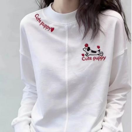 BY12781# 简约高级感白色字母T恤女 服裝批發女裝批發服飾貨源