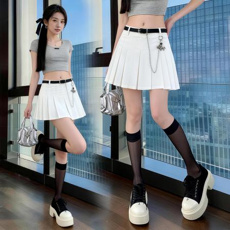 BY12786# 百褶裙半身裙新款高腰牛仔裙短裙A字裙包臀裙裙子半裙潮 服裝批發女裝批發服飾貨源