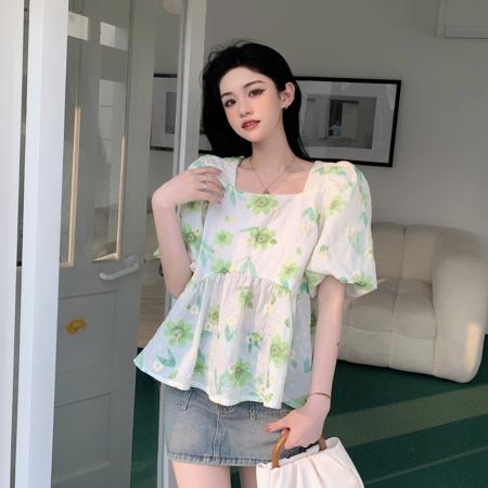 BY12806# 夏胖MM刺绣上衣白色设计感套头百搭洋气镂空短袖衫M-4XL200斤 服裝批發女裝批發服飾貨源