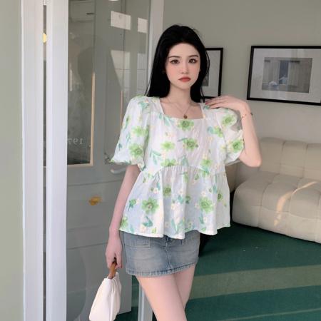 BY12806# 夏胖MM刺绣上衣白色设计感套头百搭洋气镂空短袖衫M-4XL200斤 服裝批發女裝批發服飾貨源