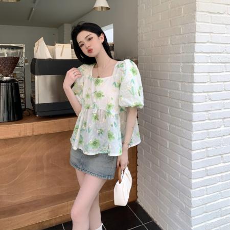 BY12806# 夏胖MM刺绣上衣白色设计感套头百搭洋气镂空短袖衫M-4XL200斤 服裝批發女裝批發服飾貨源