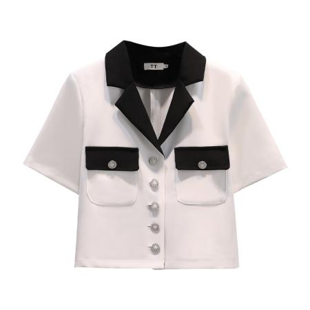 BY12810# 夏装新款大码女装胖MM气质名媛高级小香风西装上衣M-4XL200斤 服裝批發女裝批發服飾貨源