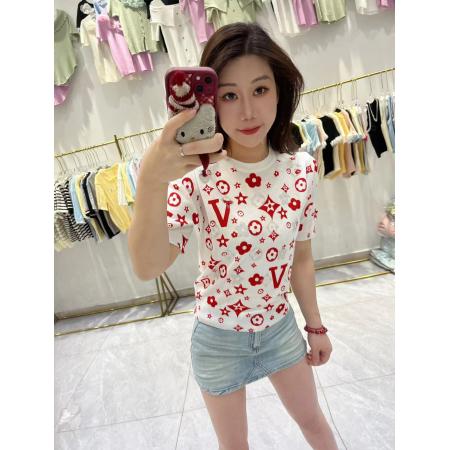 BY12864# 重工烫钻印花白色短袖针织衫女夏季爆款洋气显瘦正肩上衣潮 服裝批發女裝批發服飾貨源