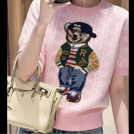 BY12865# 新款女装卡通印花卡通翻领修身显瘦百搭上衣女款打底衫短袖女 服裝批發女裝批發服飾貨源