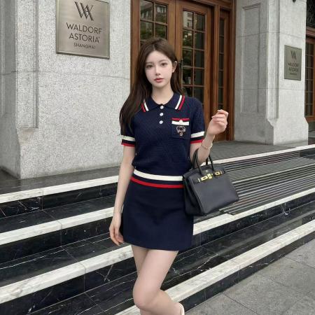 BY12867# 钟菲菲春款新款女装针织chic气质上衣短袖高端小资独特漂亮 服裝批發女裝批發服飾貨源