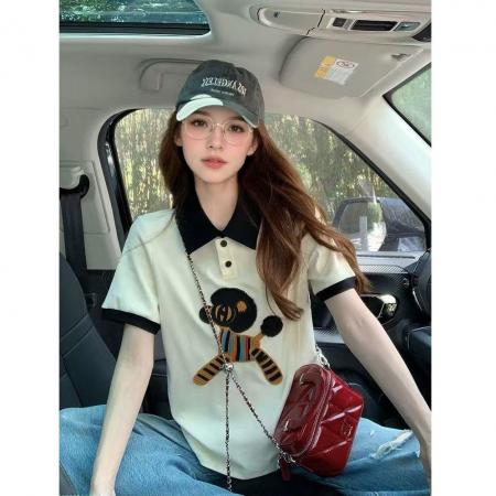 BY12873# 毛巾绣花新款学院风针织女 服裝批發女裝批發服飾貨源