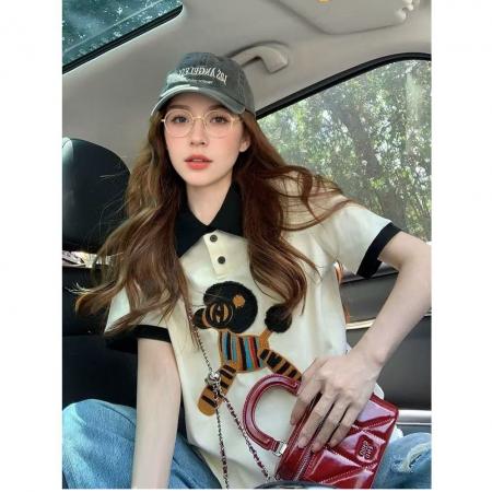 BY12873# 毛巾绣花新款学院风针织女 服裝批發女裝批發服飾貨源