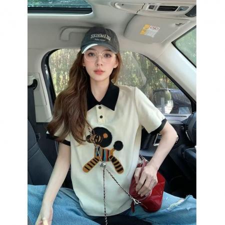 BY12873# 毛巾绣花新款学院风针织女 服裝批發女裝批發服飾貨源