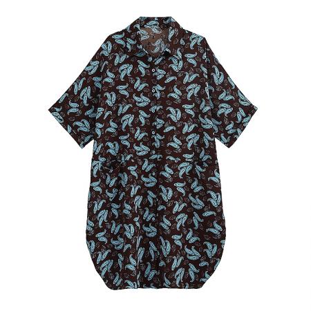 BY12881# 夏季新款韩版胖MM大码POLO领遮肉衬衫连衣裙中长款休闲宽松型 服裝批發女裝批發服飾貨源