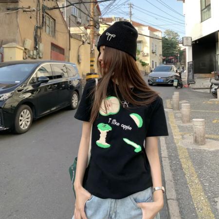 BY12890# 纯棉棉5短袖t恤女 服裝批發女裝批發服飾貨源