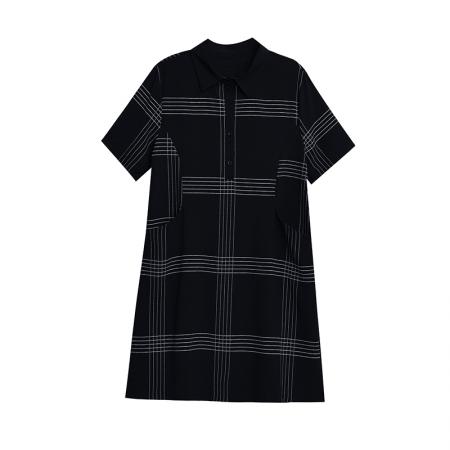 BY12905# 大码女装夏装新款洋气韩版胖MM裙遮肉时尚连衣裙宽松显瘦 服裝批發女裝批發服飾貨源