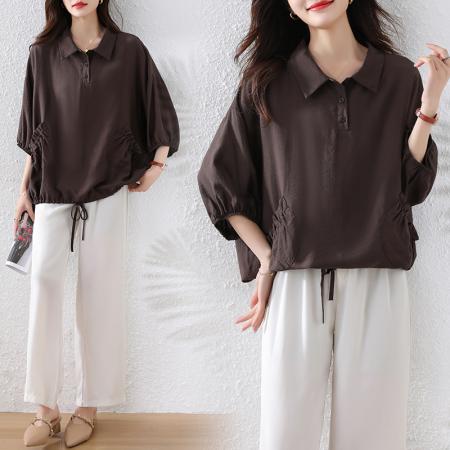 夏装新款时尚简约宽松型胖MM洋...