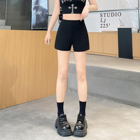 BY12919# 黑色性感高腰西装短裤女夏季小个子显瘦辣妹弹力热裤热裤 服裝批發女裝批發服飾貨源