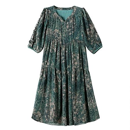 BY12944# 夏季新款优雅气质中长款女装连衣裙 服裝批發女裝批發服飾貨源