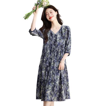 BY12945# 夏季新款优雅气质中长款女装连衣裙 服裝批發女裝批發服飾貨源