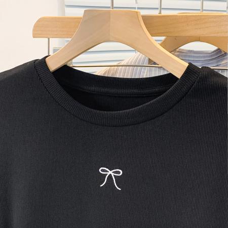 BY12958# 大码胖妹妹圆领短袖t恤女正肩新款花边下摆显瘦修身上衣 服裝批發女裝批發服飾貨源