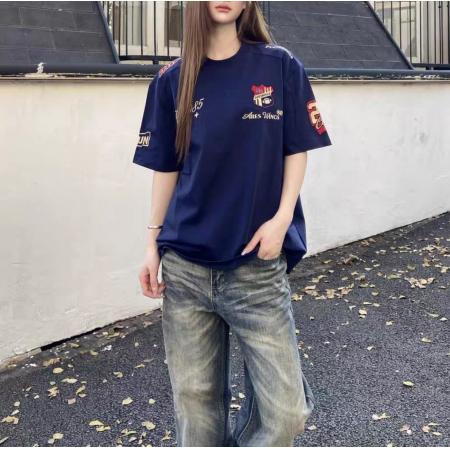 BY12993# 刺绣+内里铺布纯棉精梳紧密短袖t恤女 服裝批發女裝批發服飾貨源