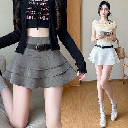 BY13018# 春夏款荷叶边蛋糕半身裙女高腰辣妹a字短裙裤 服裝批發女裝批發服飾貨源