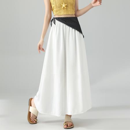 BY13023# 新款韩系简约文艺高腰显瘦日常韩版宽松休闲半身裙女配丝巾 服裝批發女裝批發服飾貨源