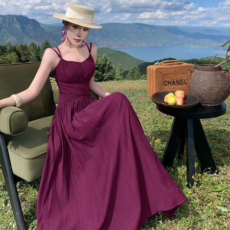 BY13071# 度假风显瘦露...