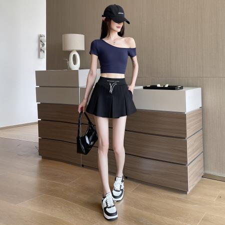 BY13098# 美式运动休闲短裤女夏季新款宽松高腰显瘦小个子裤裙 服裝批發女裝批發服飾貨源