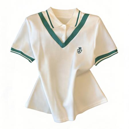 BY13106# 夏季新款短款polo衫刺绣字母设计感小众翻领上衣短袖t恤女 服裝批發女裝批發服飾貨源