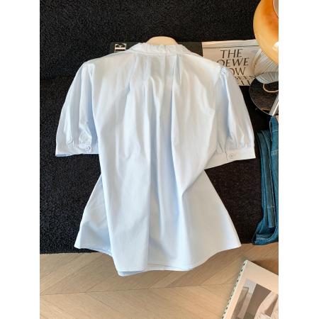 BY13108# 蝴蝶结衬衫女上衣小个子设计感小众高级感独特超好看漂亮小衫 服裝批發女裝批發服飾貨源