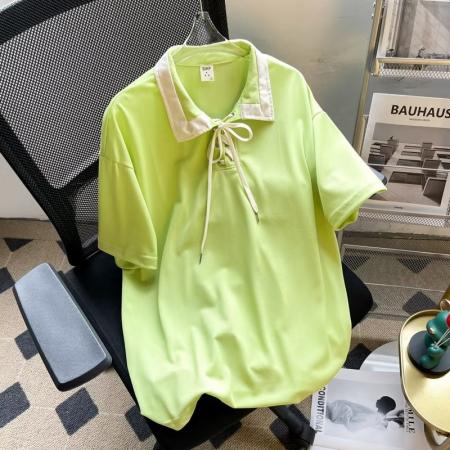 BY13133# 珠地布长袖揭潮坊春夏T恤女气质新款文艺短款圆领日系简约潮流 服裝批發女裝批發服飾貨源