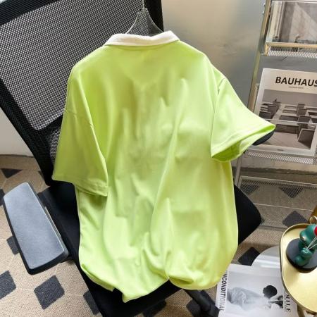 BY13133# 珠地布长袖揭潮坊春夏T恤女气质新款文艺短款圆领日系简约潮流 服裝批發女裝批發服飾貨源