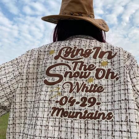 BY13134# 复合面料衬衫格子正大衬衣女春秋夏宽松休闲气质长袖百搭上衣潮 服裝批發女裝批發服飾貨源