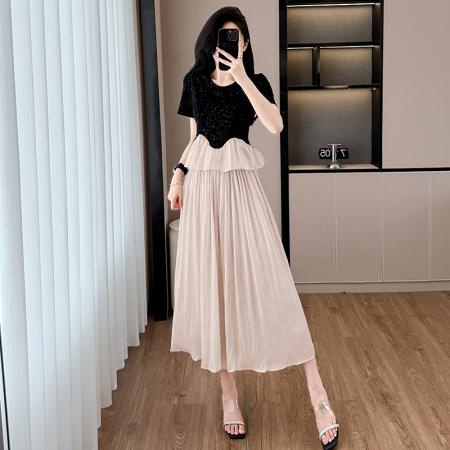 BY13165# 夏季时尚爆款小众设计感气质短袖上衣+琉璃冰丝垂感阔腿裤 服裝批發女裝批發服飾貨源