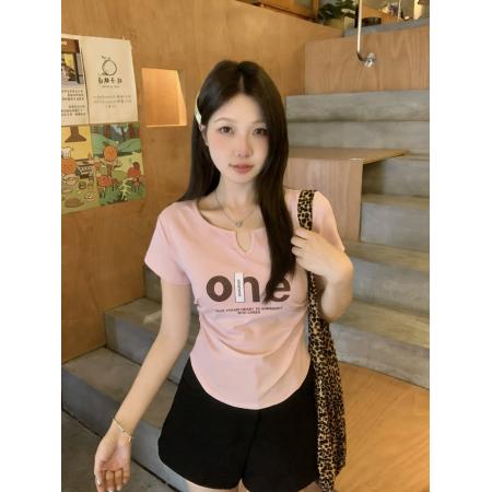 BY13168# 夏装新款胖MM修身显瘦简约风百搭短袖T恤上衣大码女装 服裝批發女裝批發服飾貨源