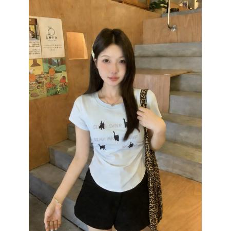 BY13169# 夏装新款胖MM修身显瘦简约风百搭短袖T恤上衣大码女装 服裝批發女裝批發服飾貨源