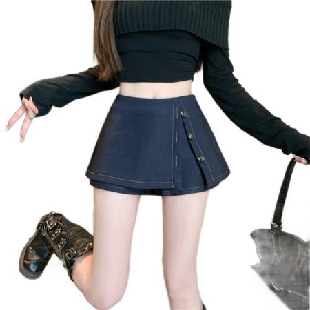 BY13184# 开叉西装半身裙女春夏款短裤显瘦A字裙裤甜酷辣妹短裙裤 服裝批發女裝批發服飾貨源