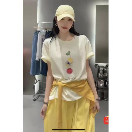 BY13205# 短袖t恤女小众设计感夏季新款圆领半袖美式宽松上衣 服裝批發女裝批發服飾貨源