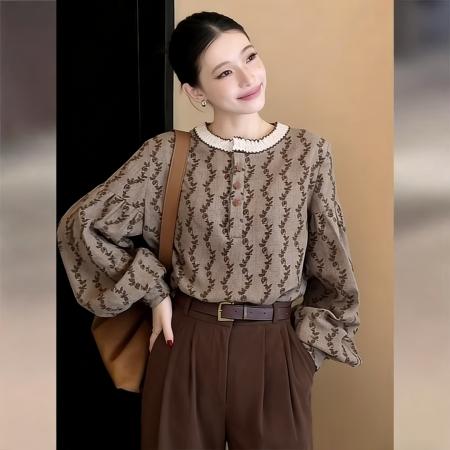 BY13213# 早春小众不撞款法式慵懒宽松上衣女春新款通勤百搭小衫 服裝批發女裝批發服飾貨源